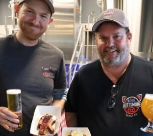 Pit master at Hottsmoke BBQ event in Brewery Quincy MA