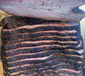 Fresh sliced brisket Hottsmoke BBQ Catering